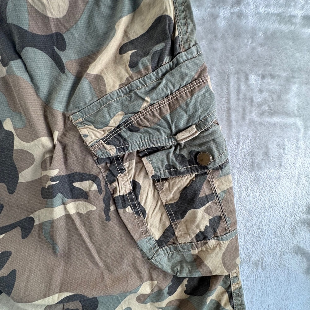 Camo Cargo Shorts Mens 46 New Tactical Streetwear Y2K Utility Baggy Ripstop - Picture 11 of 13